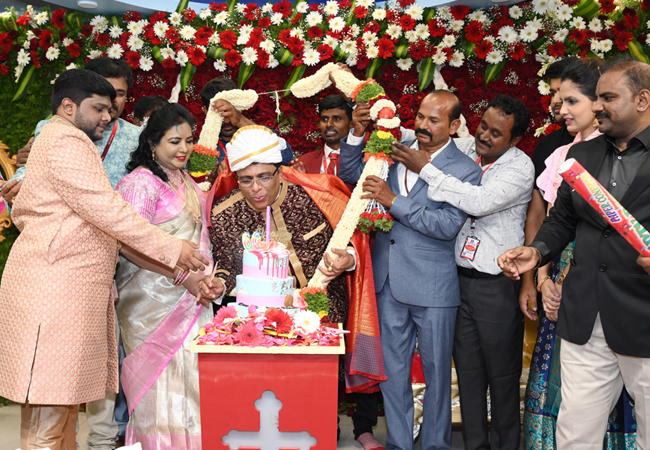 Bro Andrew Richard celebrates his 60th Birthday with grandneur amidst a large number of devotees here on Sunday, 16th, 2023, at Grace Ministry Prayer Centre Budigere in Bangalore with a myriad of wishes.